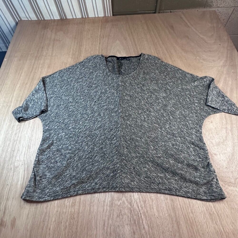 APT.9 Women’s 2X Dolman Sleeve Metallic Knit Top Gold Black Stretchy Blouse
